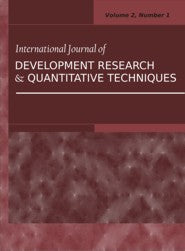 International Journal of Development Research and Quantitative Techniques: Vol.2, No.1 (PBK) Print Edition